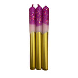 Dinner Candles Set Of 3 Dip Dye Sugar Plum Fairy