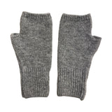 Fingerless Mittens Cashmere Blend Light Grey