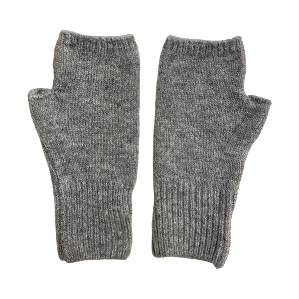 Fingerless Mittens Cashmere Blend Light Grey