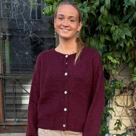 Josefine Mohair Cardigan Burgandy