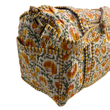 Duffle Bag Ivory Yellow Flower