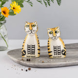 Tiger Ceramic Salt And Pepper Shakers