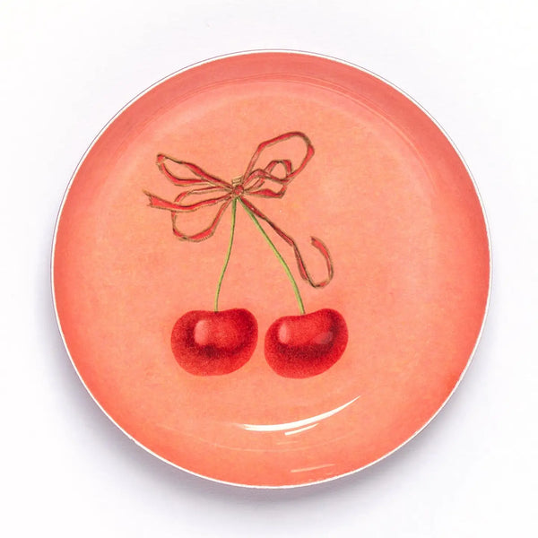 Enamel Tray Round Cherries