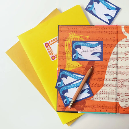 Sticky Labels Bookplate Bird