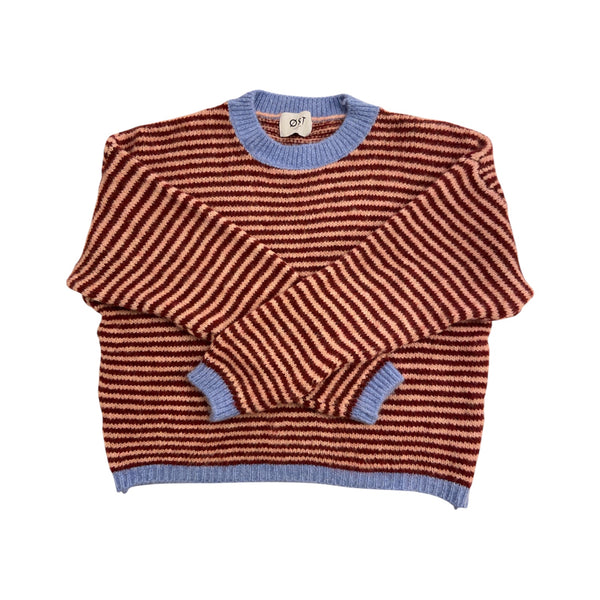 Nanna Striped Jumper Bordeaux Pink