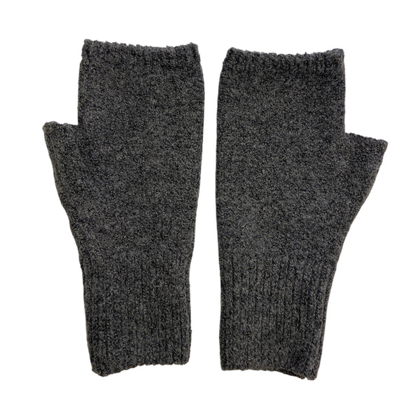 Fingerless Mittens Cashmere Blend Dark Grey