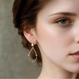 Hoop Gold Earrings Milky Way Navette