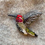 Brooch Pin Sparkling Hummingbird