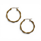 Gold Earrings Entwined Hoop Large