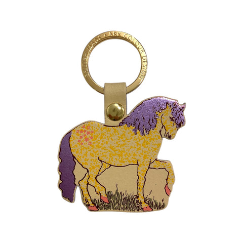 Key Fob Leather Horse Cream