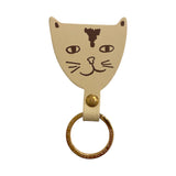 Leather Key Fob Cat Head