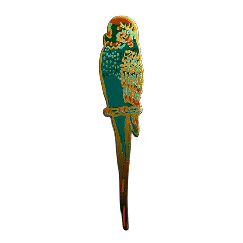 Bookmark Leather Parakeet Green