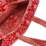 Tote Bag With Zipper Red Floral
