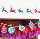 Christmas Garland Paper Colourful Reindeer