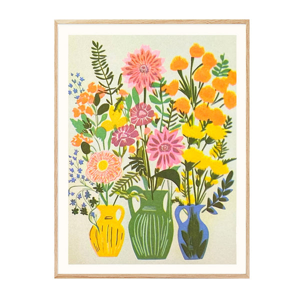 Print Risograph 60s Flowers 2