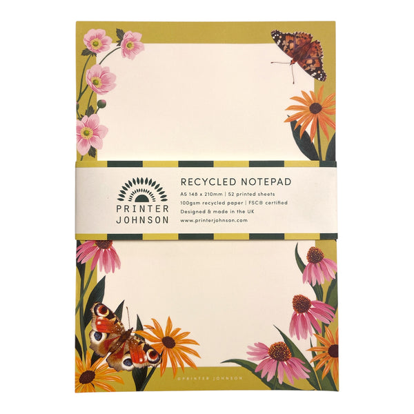 Notepad Recycled Butterflies