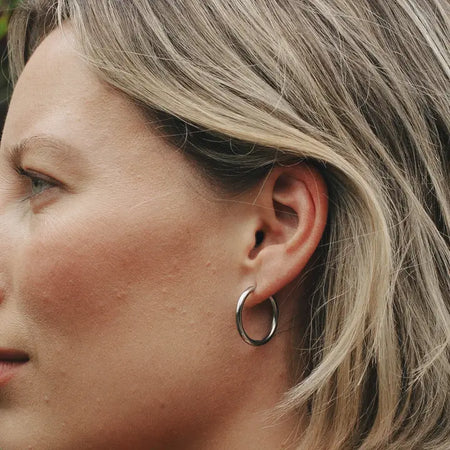 Silver Hoop Earrings Large