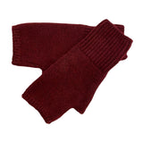 Fingerless Mittens Cashmere Blend Burgundy