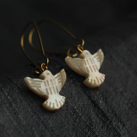 Earrings Pearl Doves