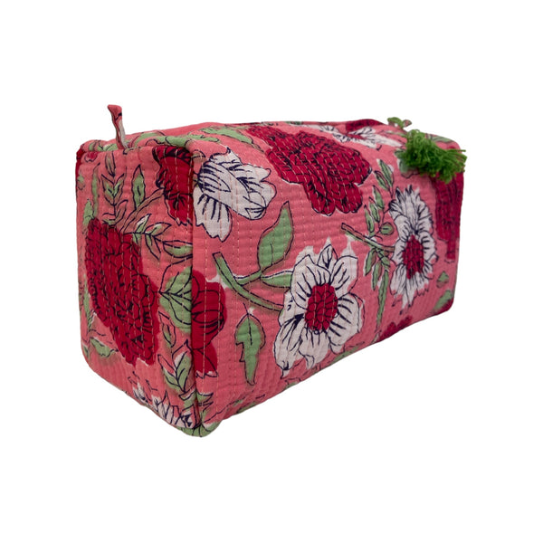 Cosmetic Wash Bag Cotton Pink floral