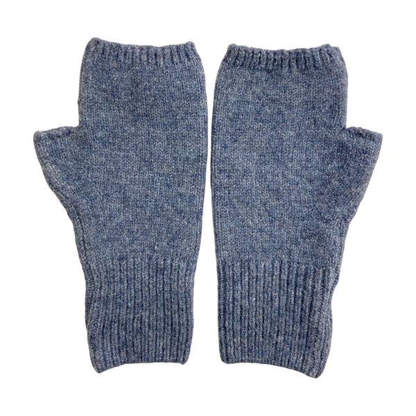 Fingerless Mittens Cashmere Blend Light Blue