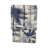 Throw Kantha Block Print Blue Palm