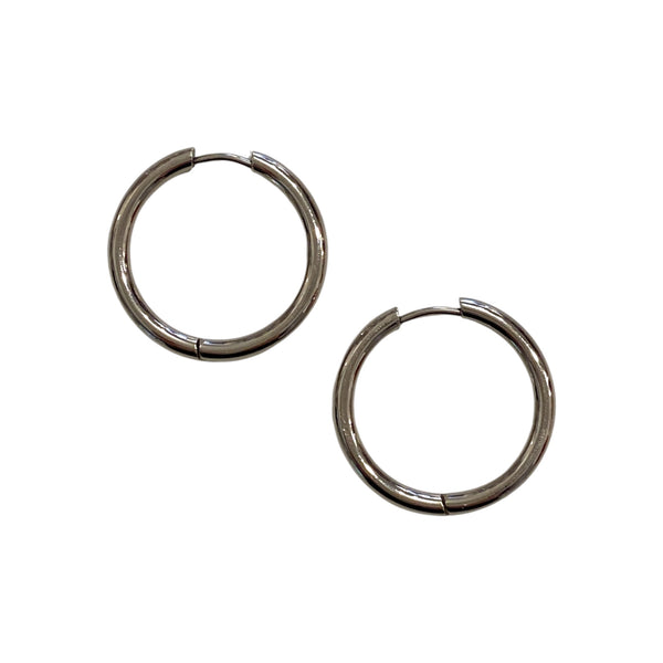 Silver Hoop Earrings Large