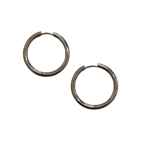 Silver Hoop Earrings Large