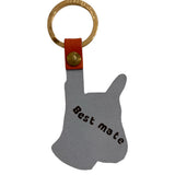 Key Fob Leather Best Mate Dog Orange