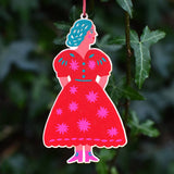 Wooden Decoration Ornament Women In Dress