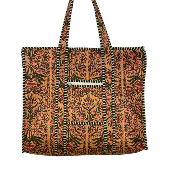 Tote Bag With Zipper Coral Vine