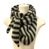 Nordic Stripe Triangle Scarf Khaki Mint