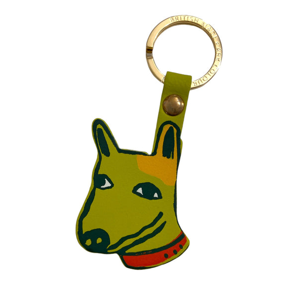 Key Fob Leather Best Mate Dog Yellow