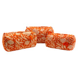 Cosmetic Wash Bags Cotton Set Of 3 Burnt Orange