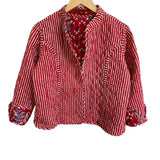 Jacket Quilted Cotton Reversible Patchwork Red