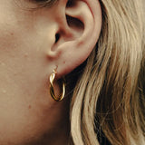 Gold Earrings Entwined Hoop Medium
