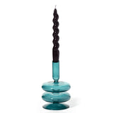 Candle Holder Glass Taper Ocean Teal