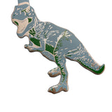 Key Fob Leather Foil Embossed T-Rex Turquoise