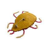 Brooch Beaded Jewelled Beetle Amber