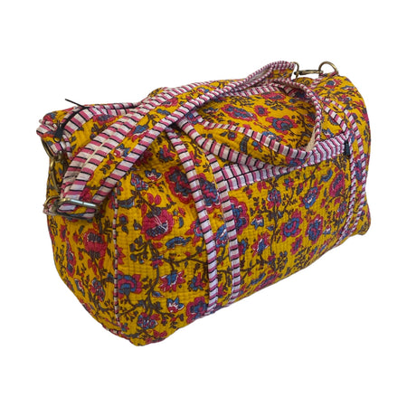 Duffle Bags Cotton Block Printed Yellows