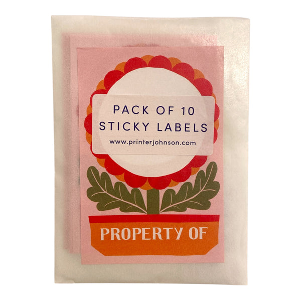 Sticky Labels Bookplate Flower