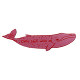 Book Mark Leather Whale Hot Pink