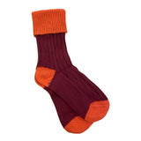 Cashmere Mix Slouch Socks Dark Red Orange