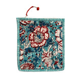 Purse Quilted Cotton Blue Block Print