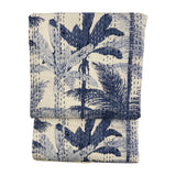 Throw Kantha Block Print Blue Palm