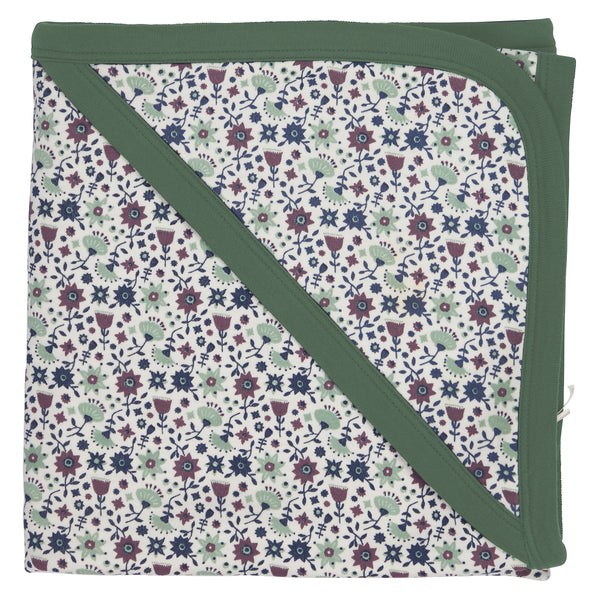 Hooded Blanket Ditsy Green