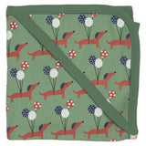 Hooded Blanket Sausage Dogs Green