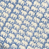 Throw Kantha Cotton Blue Elephant Block Print