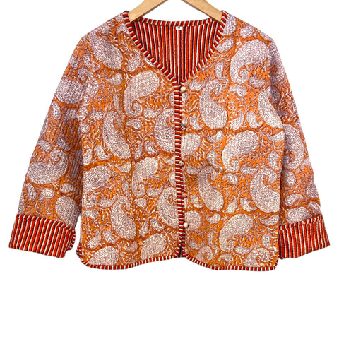 Jacket Reversible Cotton Apricot Paisley