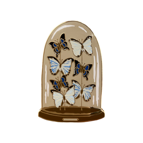 Pin Brooch Enamel Victorian Butterfly Dome